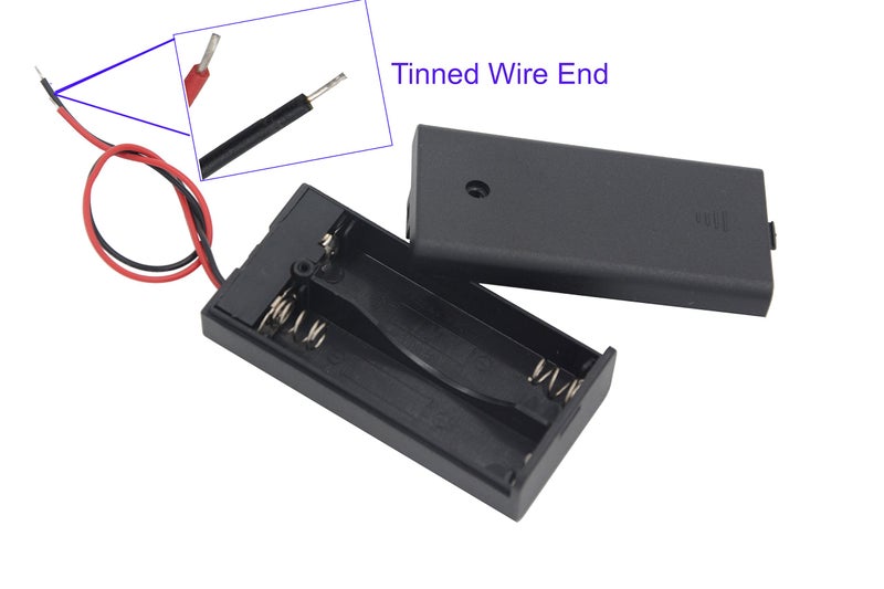 LAMPVPATH 3Pcs 2 AA Battery Holder with Switch, 2x 1.5V AA Battery Holder Case with Wire Leads and ON/OFF Switch(3 Pack) - Image 5